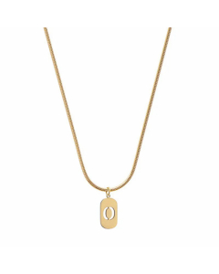 Fashion Hollow Out Number Pendant Titanium Steel Necklace Colorza-Gold Color-01