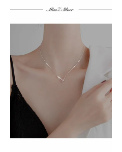 Temperament Geometric Titanium Steel Rhinestone Metal Diamond Artificial Gemstones Necklace