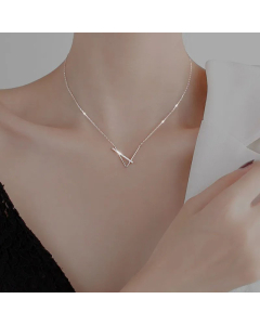 Temperament Geometric Titanium Steel Rhinestone Metal Diamond Artificial Gemstones Necklace