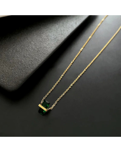Fine Jewelry Zircon Square Titanium Steel Pendant Necklace Colorza Wholesale 