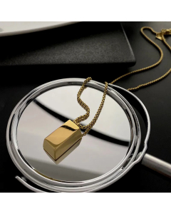 Casual Plating Square Titanium Steel Pendant Necklace Colorza