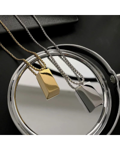 Casual Plating Square Titanium Steel Pendant Necklace Colorza