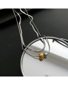 INS Style Round Ball Titanium Steel Polishing Layered Necklaces