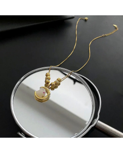 Cute Rabbit Plating Pendant Titanium Steel Necklace Colorza