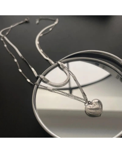 Fashion Plating Heart Shape Titanium Steel Layered Necklaces Colorza 