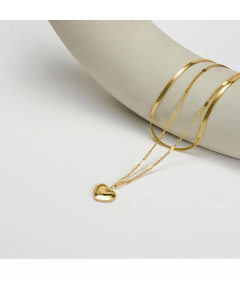 Fashion Plating Heart Shape Titanium Steel Layered Necklaces Colorza 