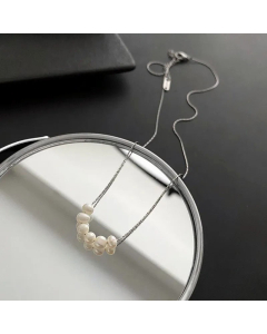 French Style Pearl Titanium Steel Necklace Wholesale Colorza Fine Jewelry 