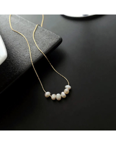 French Style Pearl Titanium Steel Necklace Wholesale Colorza Fine Jewelry 