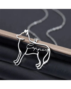 Fashion Hollow Out Animal Dog Stainless Steel Plating Necklace