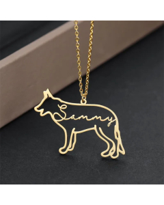 Fashion Hollow Out Animal Dog Stainless Steel Plating Necklace