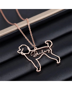 Fashion Hollow Out Animal Dog Stainless Steel Plating Necklace