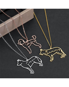 Fashion Hollow Out Animal Dog Stainless Steel Plating Necklace