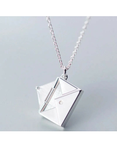 Fashion Simple Style Envelope Letter Carving Necklace Titanium Steel