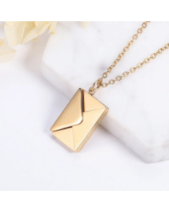 Fashion Simple Style Envelope Letter Carving Necklace Titanium Steel