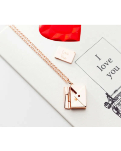 Fashion Simple Style Envelope Letter Carving Necklace Titanium Steel