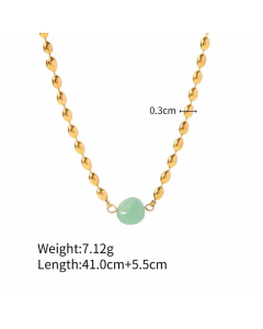 Fashion Geometric Stainless Steel Plating Natural Stone Necklace_colorza_6