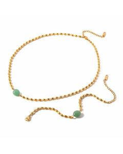 Fashion Geometric Stainless Steel Plating Natural Stone Necklace