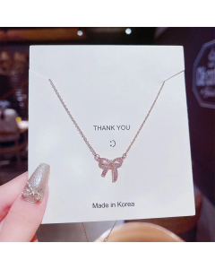 Temperament Inlay Artificial Pearl Shell Butterfly Titanium Steel Pendant Necklace Colorza
