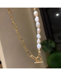 Fashion Five-Pointed Star Titanium Steel OT Buckle Hollow Chain Necklace Colorza