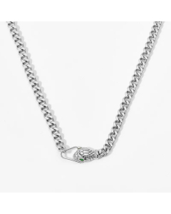 Casual Snake Head Inlaid Rhinestone Stainless Steel Plating Necklace 