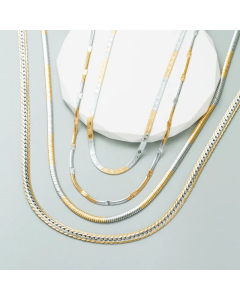 Classic Style Geometric Titanium Steel Plating Necklace Colorza