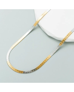 Fashion Bowknot Flat Snake Chain Titanium Steel Plating Necklace Colorza 