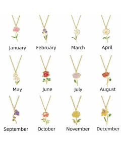Fashion Flower Pendent Stainless Steel Plating Necklace Titanium Steel