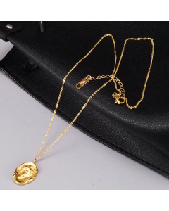 Simple Style Gold Plated Geometric Titanium Steel Pendant Necklace Colorza