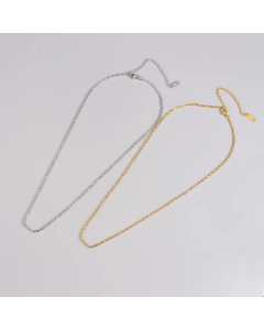 Plain Solid Color Titanium Steel Gold Plated Necklace Colorza