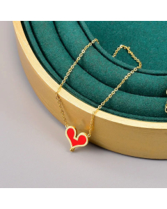 Wholesale Supplier Heart Shape Titanium Steel Gold Plated Pendant Necklace Colorza