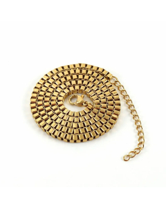 Plain Solid Color Box Chain Stainless Steel Plating Necklace Colorza