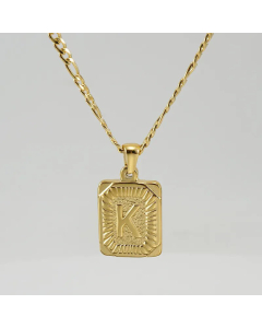 Fashion Letter Square Tag Titanium Steel Plating Pendant Necklace Colorza 