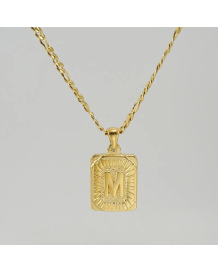 Fashion Letter Square Tag Titanium Steel Plating Pendant Necklace Colorza 