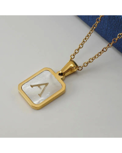 Fashion Letter Plating Pendant Stainless Steel Titanium Steel Necklace Colorza