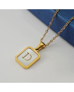 Fashion Letter Plating Pendant Stainless Steel Titanium Steel Necklace Colorza