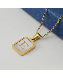 Fashion Letter Plating Pendant Stainless Steel Titanium Steel Necklace Colorza