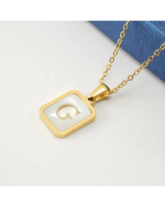 Fashion Letter Plating Pendant Stainless Steel Titanium Steel Necklace Colorza