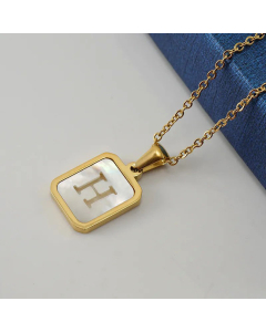 Fashion Letter Plating Pendant Stainless Steel Titanium Steel Necklace Colorza