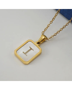Fashion Letter Plating Pendant Stainless Steel Titanium Steel Necklace Colorza