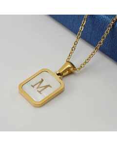 Fashion Letter Plating Pendant Stainless Steel Titanium Steel Necklace Colorza