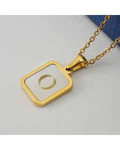 Fashion Letter Plating Pendant Stainless Steel Titanium Steel Necklace Colorza