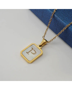 Fashion Letter Plating Pendant Stainless Steel Titanium Steel Necklace Colorza