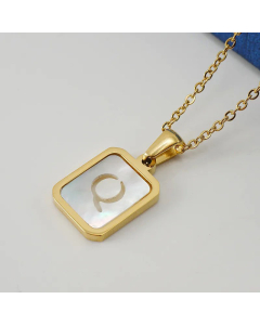 Fashion Letter Plating Pendant Stainless Steel Titanium Steel Necklace Colorza