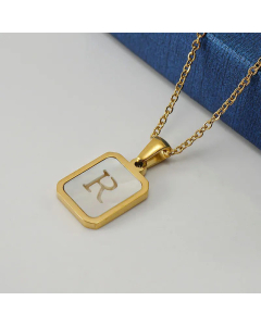 Fashion Letter Plating Pendant Stainless Steel Titanium Steel Necklace Colorza