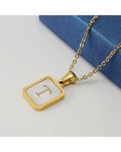 Fashion Letter Plating Pendant Stainless Steel Titanium Steel Necklace Colorza