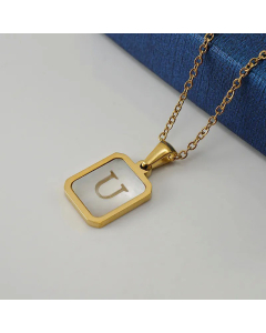Fashion Letter Plating Pendant Stainless Steel Titanium Steel Necklace Colorza