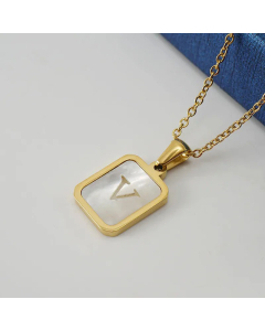 Fashion Letter Plating Pendant Stainless Steel Titanium Steel Necklace Colorza