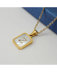 Fashion Letter Plating Pendant Stainless Steel Titanium Steel Necklace Colorza