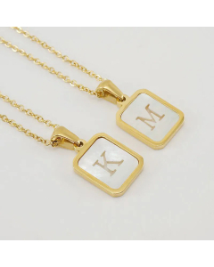 Fashion Letter Plating Pendant Stainless Steel Titanium Steel Necklace Colorza