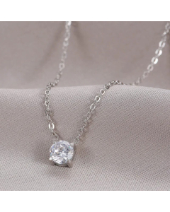 Classic Diamond Pendent Titanium Steel Plating Rhinestones Pendant Necklace